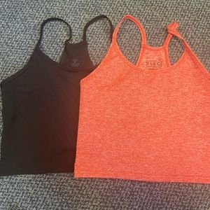 Fleo switch up tanks in black and heathered salsa